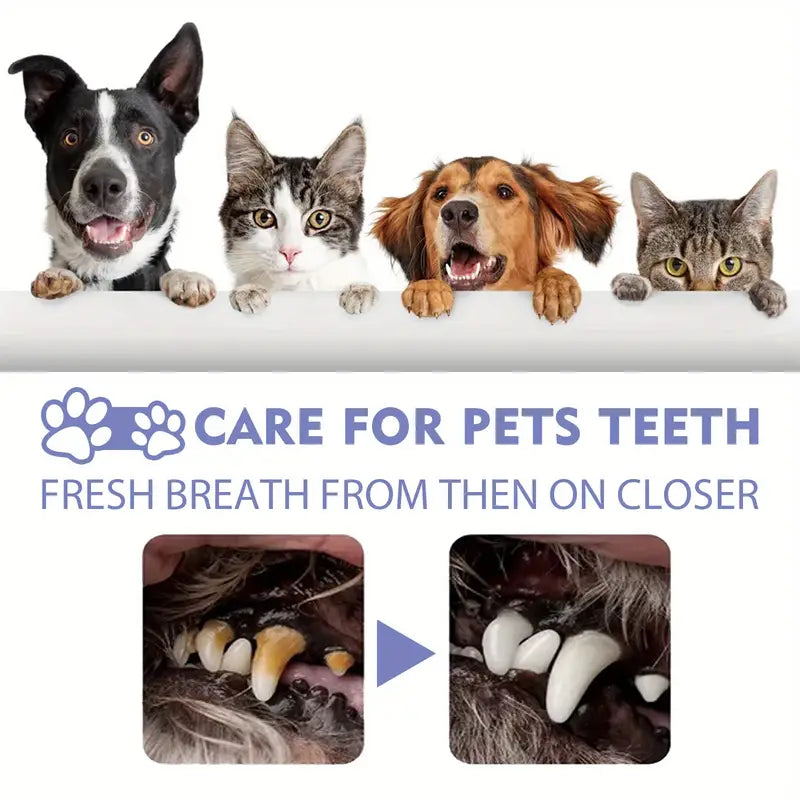 Cat and Dog Teeth Cleaning Spray, Remove Tooth Stains, Freshen Breath, Pet Oral Care Spray