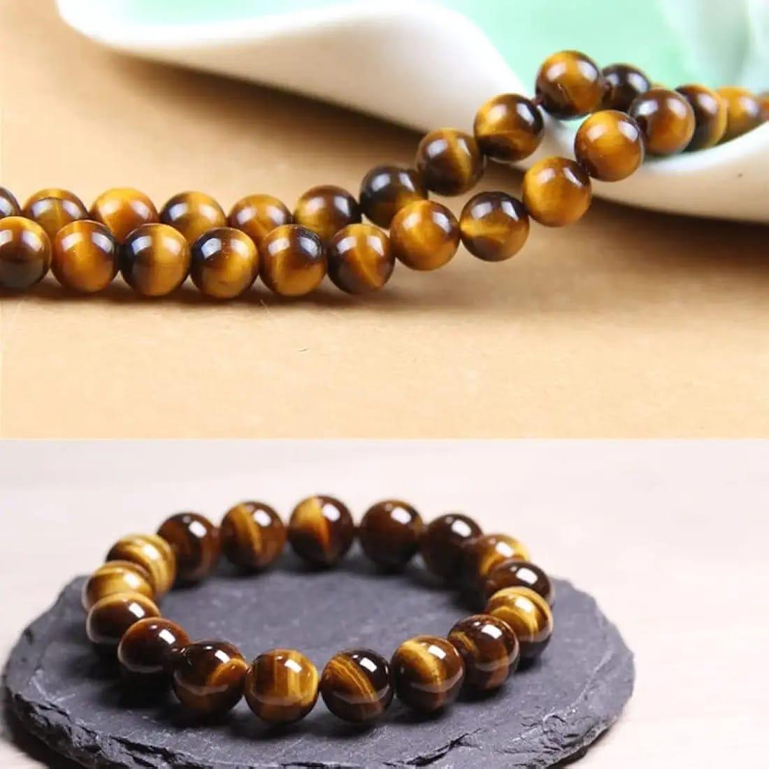 Tiger Eye Yellow Crystal Healing Stone Bracelet - INCREASE POSITIVITY & CONFIDENCE