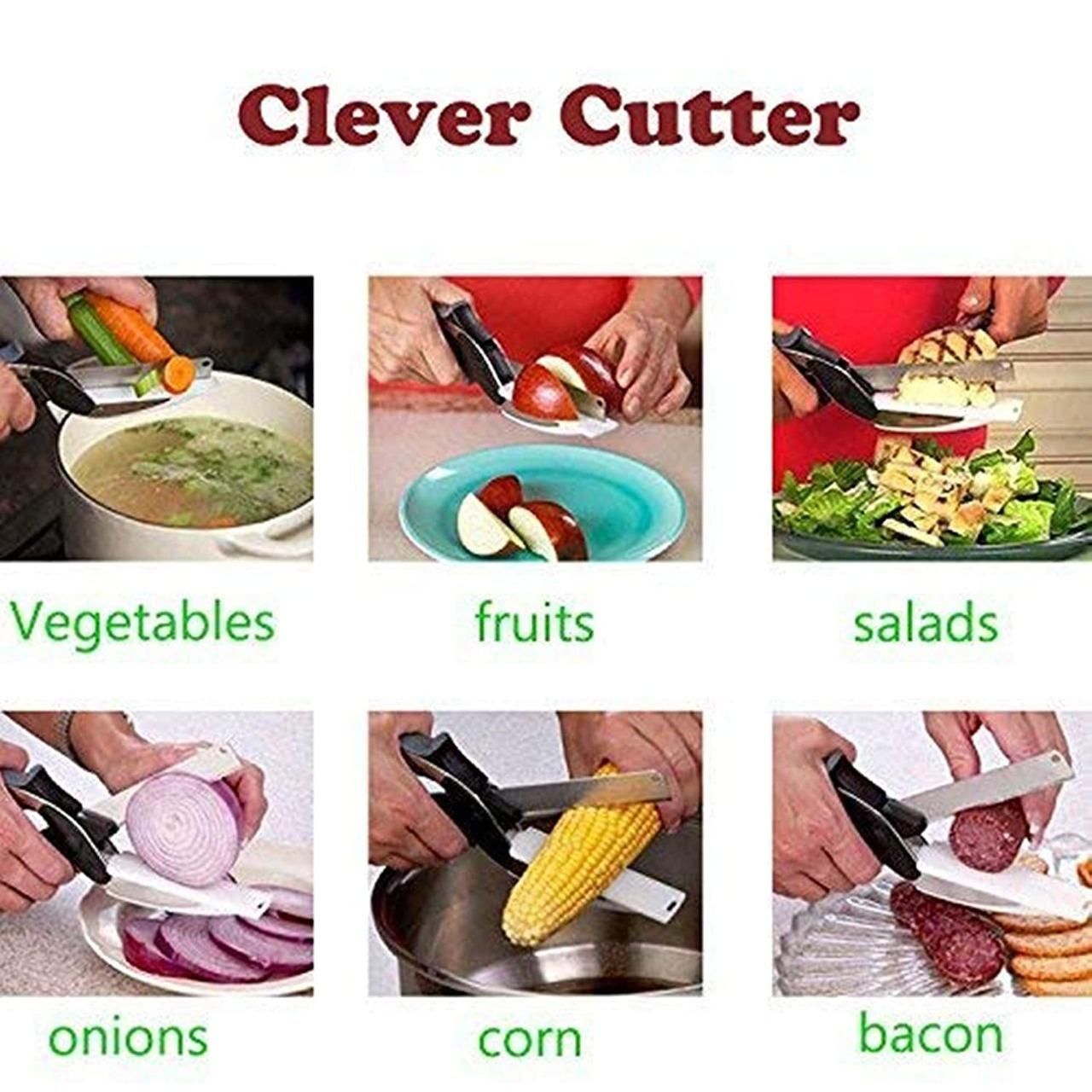 2 in 1 Clever Cutter For Kitchen - Easy Cutting & Easy To Use