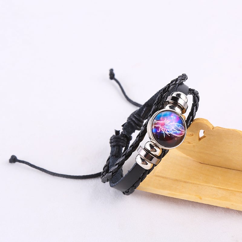 🔥Zodiac Constellation Guardian Black Leather Adjustable Bracelet 🔥- FLAT 50% OFF