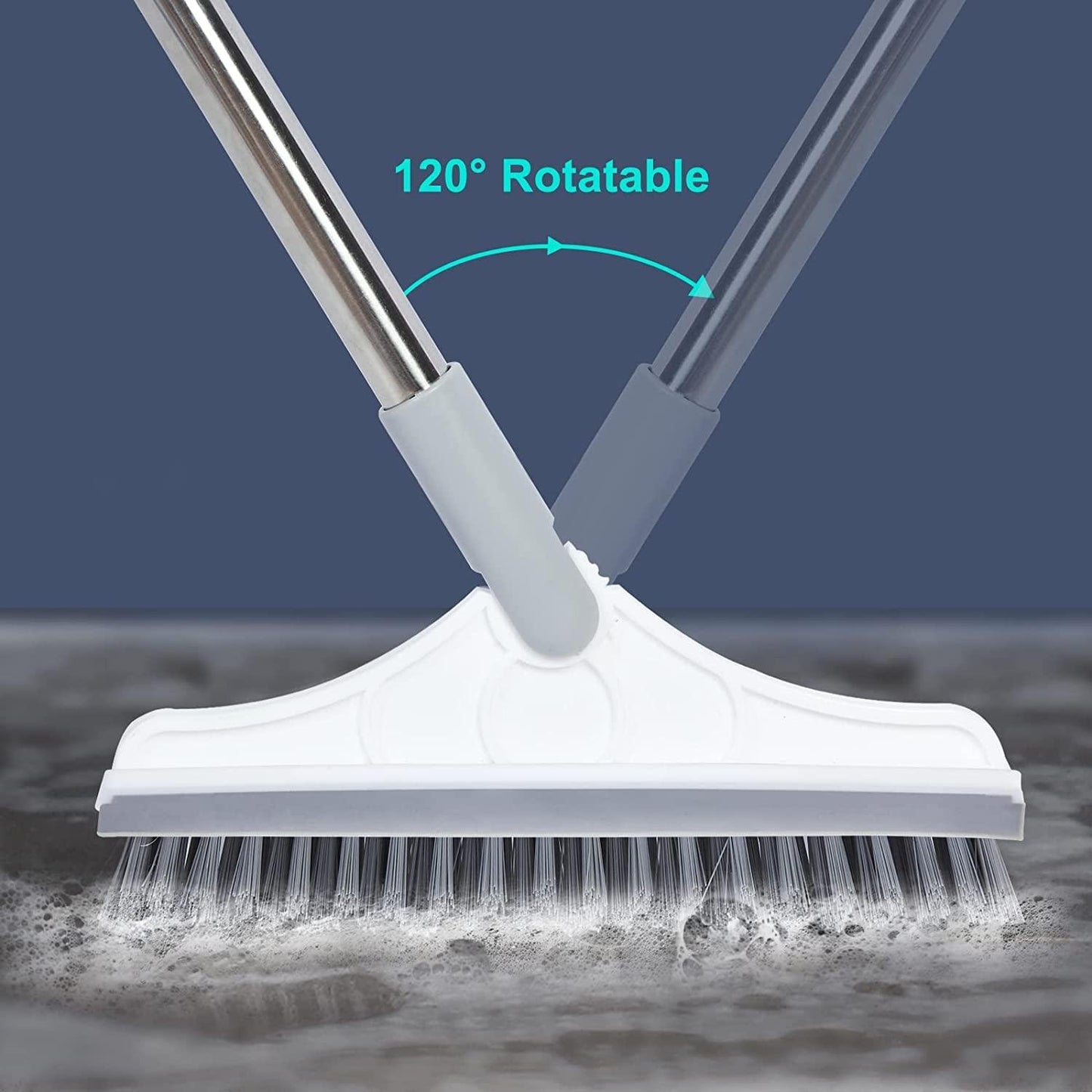 Bathroom Tiles Cleaner Brush with Long Handle 120°