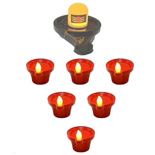 Water Sensor Shivling + 4 Diya (L16) - Combo Offer Running