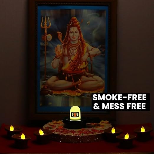 Water Sensor Shivling + 4 Diya (L16) - Combo Offer Running