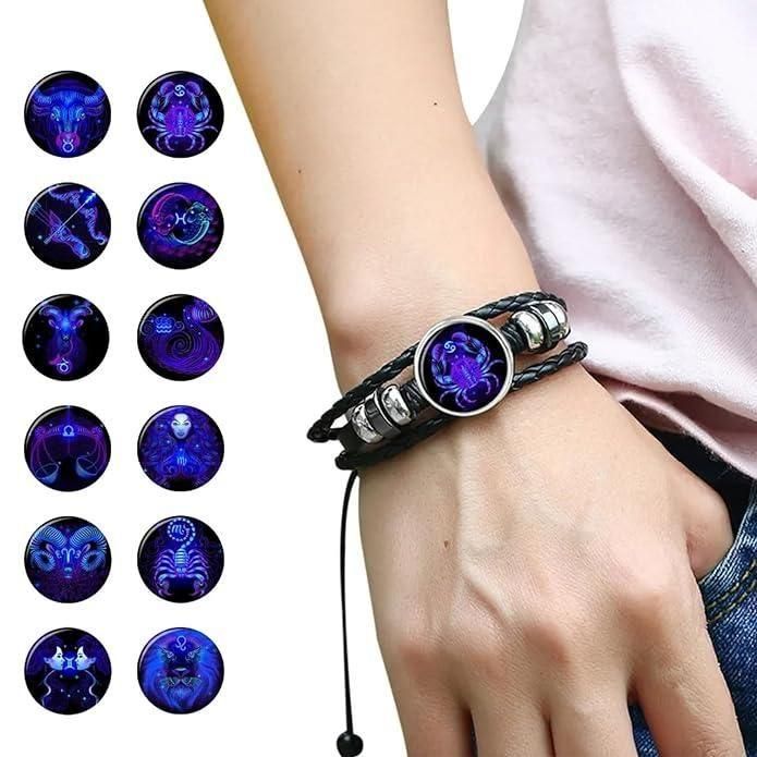 🔥Zodiac Constellation Guardian Black Leather Adjustable Bracelet 🔥- FLAT 50% OFF