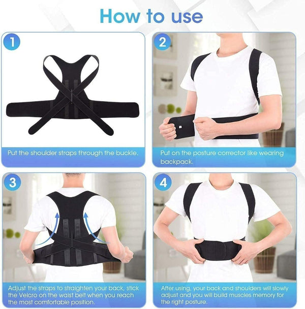 Adjustable Back Posture Corrector/ Slouching Relieve Pain Belt Women Men