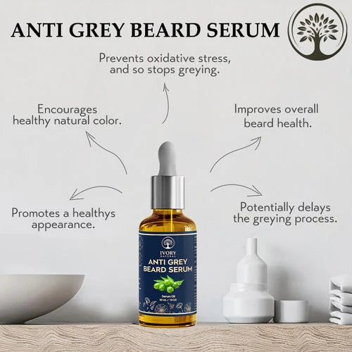 Grey Beard Oil Serum (100% Ayush Ministry Certified) - Turning White Beard to Black and Reversing Graying Hair