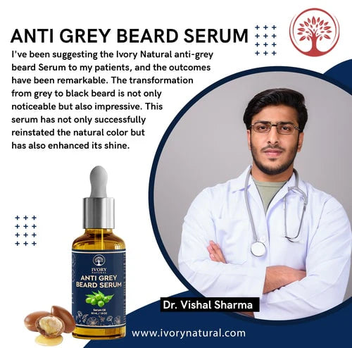 Grey Beard Oil Serum (100% Ayush Ministry Certified) - Turning White Beard to Black and Reversing Graying Hair