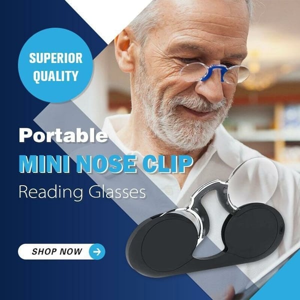 Unisex Foldable Nose Clip Reading Glasses